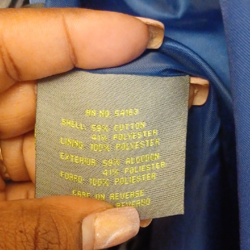 Kenneth Cole Reaction Blue Trench Coat - Picture 6 of 6